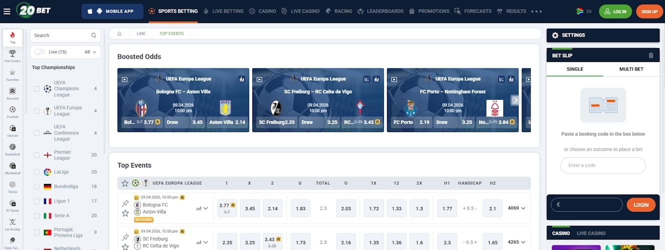 20Bet sports betting