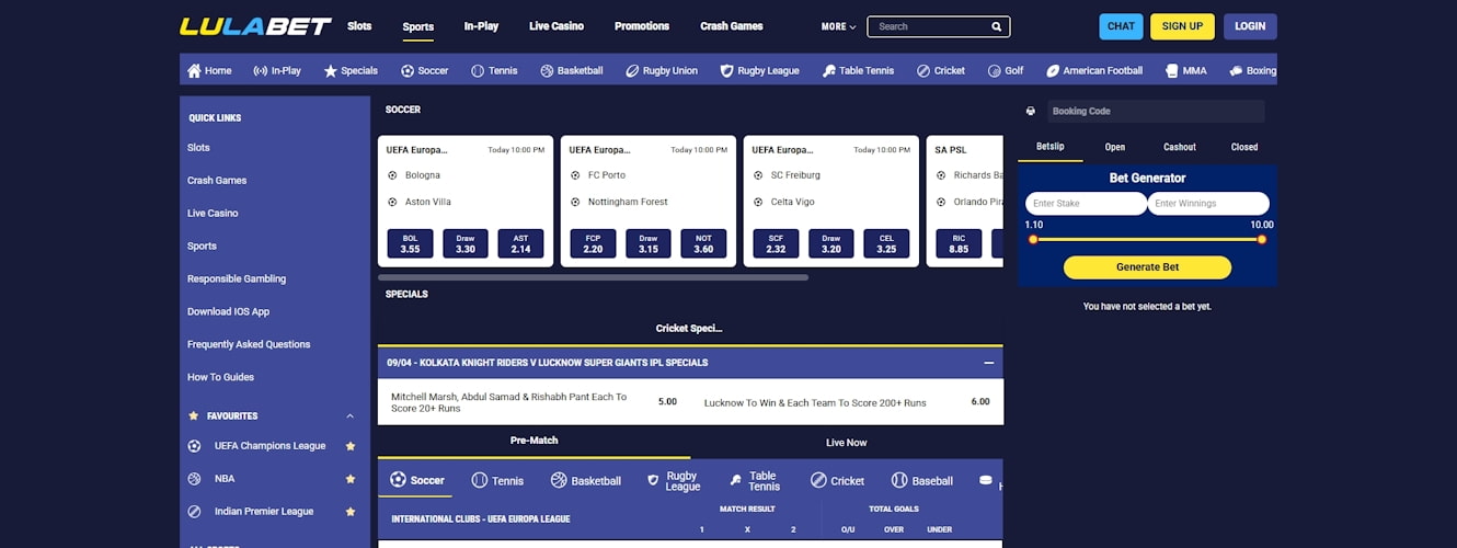 Lulabet sports betting