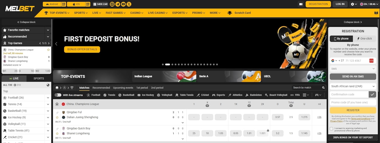 MelBet sports betting